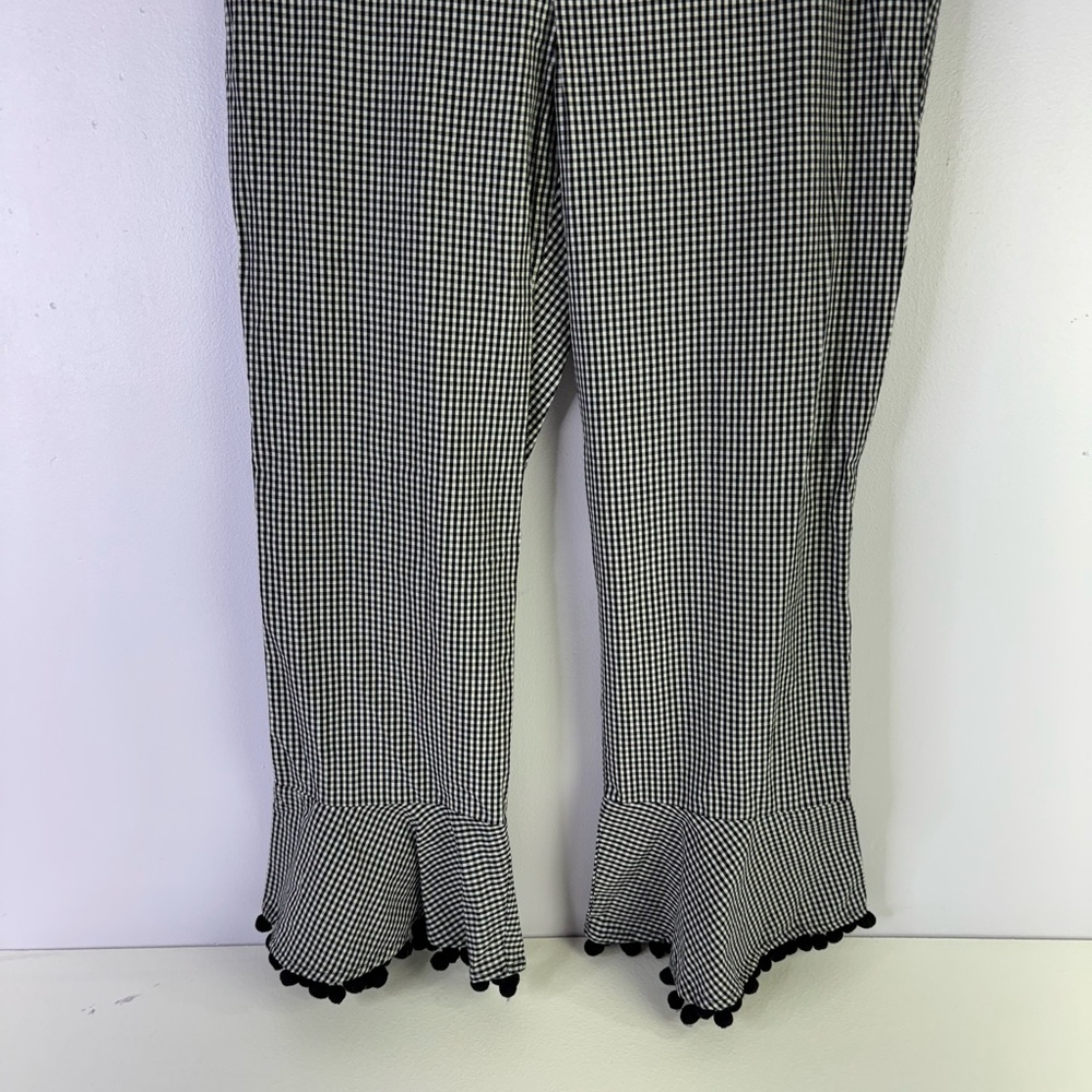 Zara Woman Black and White Gingham Pom Pom Pants size small - Picture 3 of 5